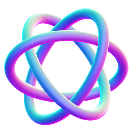 Atom Shape  3D Icon