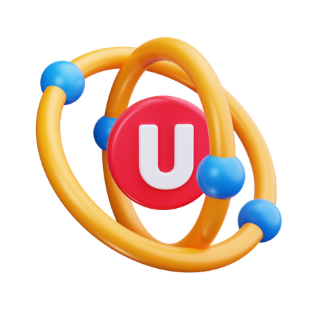 Atome d'uranium  3D Icon