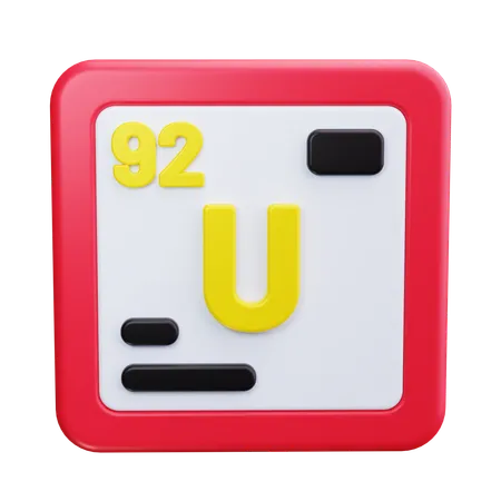 Atome d'uranium  3D Icon