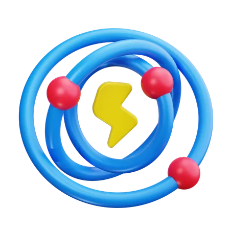 Atom, Energie, Leistung, Technologie, Symbol, Molekül, Strom  3D Icon