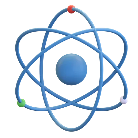 Icono De Atomo Simbolo De Educacion Escolar Ilustracion De Renderizado 3 D 3D Illustration