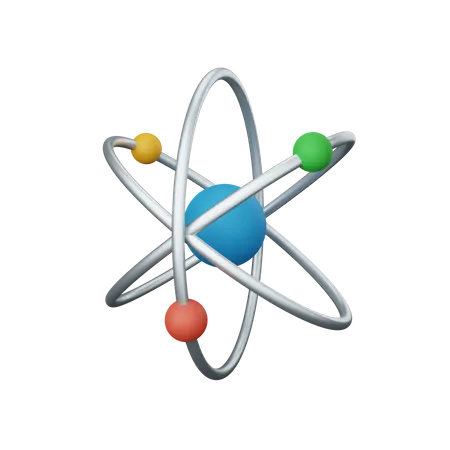 Atomo De Representacion 3 D Aislado Util Para La Educacion El Aprendizaje El Conocimiento La Escuela Y El Diseno De Clases 3D Icon
