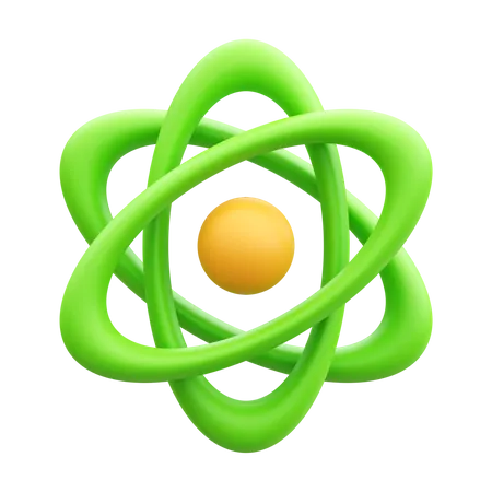Icono De Ilustracion De Renderizado 3 D De Atomo 3D Icon