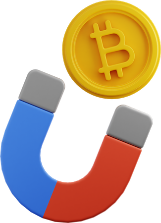 Atração bitcoin  3D Icon