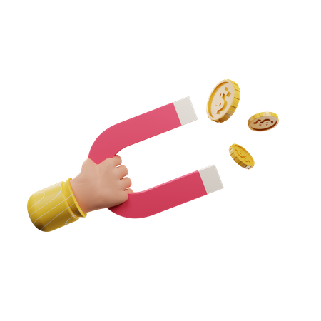 Atração de dinheiro  3D Illustration
