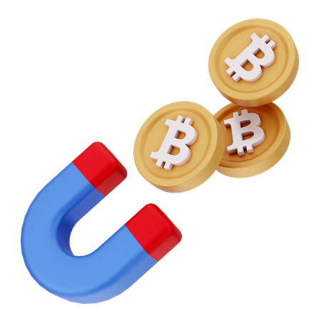 Atracción de bitcoin  3D Icon