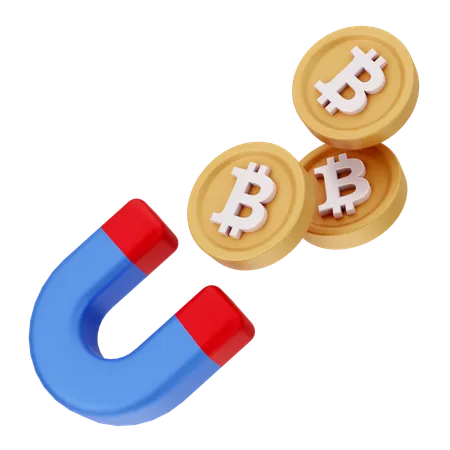 Atracción de bitcoin  3D Icon