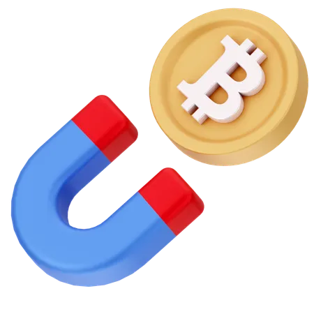 Atracción de bitcoin  3D Icon