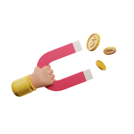 Atracción de dinero  3D Illustration