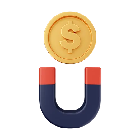 Atracción de dinero  3D Illustration