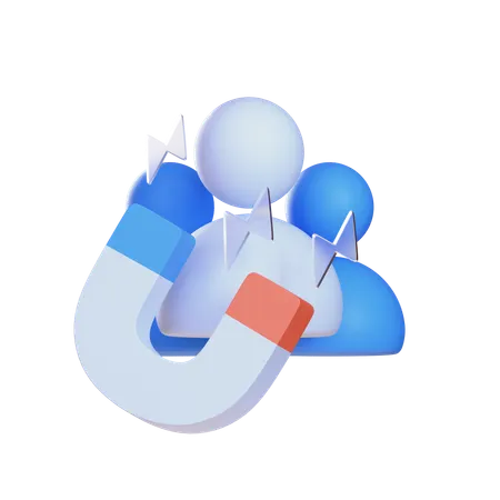 Atracción de usuarios  3D Icon