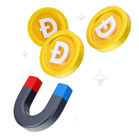 Atraer dogecoin  3D Icon