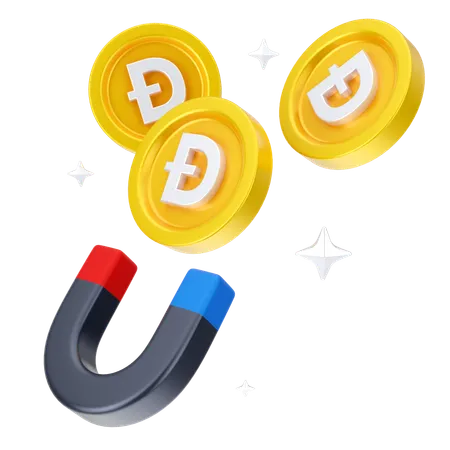 Atraer dogecoin  3D Icon