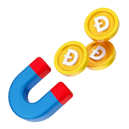 Atraer dogecoin  3D Icon