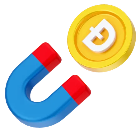 Atraer dogecoin  3D Icon