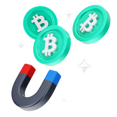 Atrair bitcoin  3D Icon