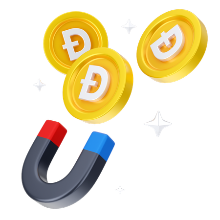 Atrair dogecoin  3D Icon