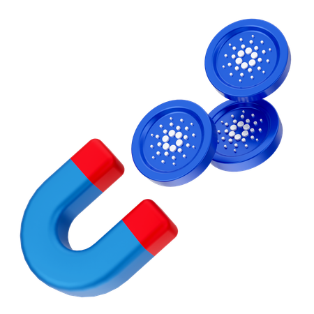 Atrair moeda cardano  3D Icon