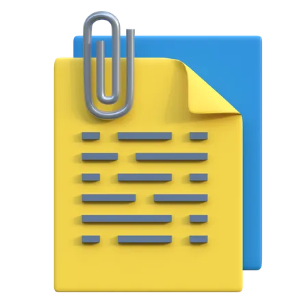 Attach Notes 3D Icon