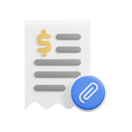 Attach Receipt  3D Icon