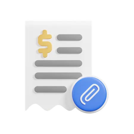 Attach Receipt  3D Icon