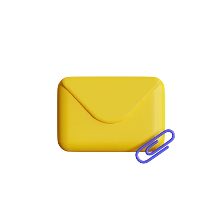 Attached File Mail 3D Icon