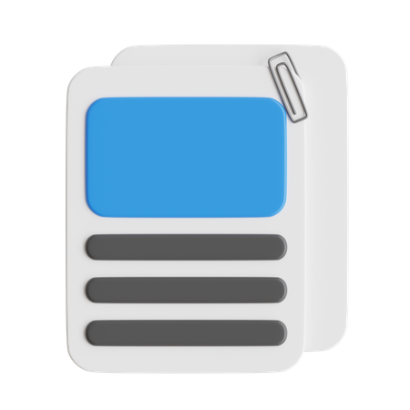Attachment Document  3D Icon