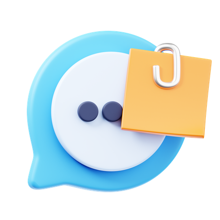 添付メッセージ  3D Icon