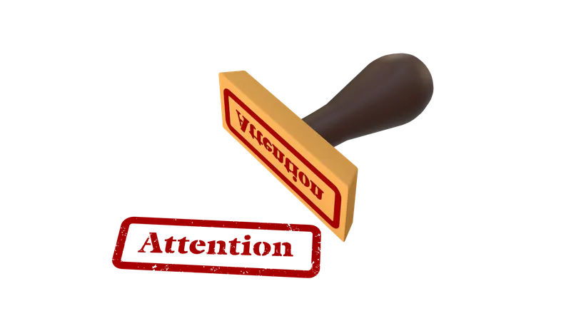 Attention  3D Icon