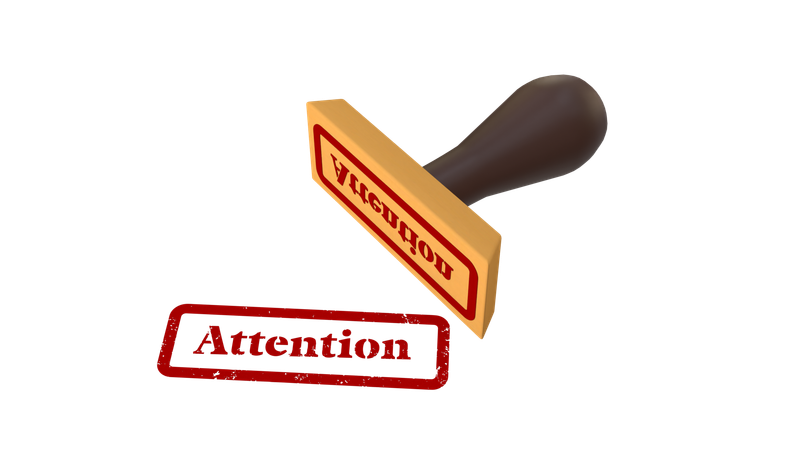 Attention  3D Icon