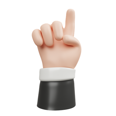 Attention hand gesture  3D Icon