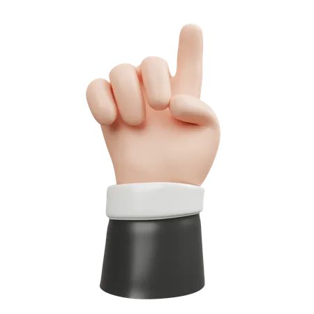 Attention hand gesture  3D Icon