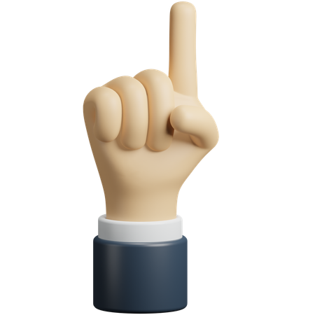 Attention hand gesture  3D Icon