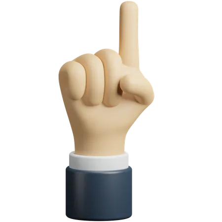 Attention hand gesture  3D Icon