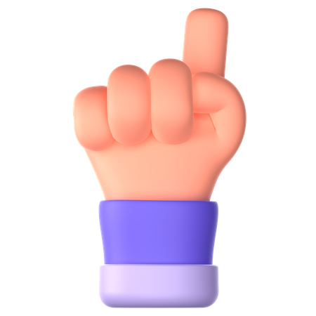 Attention Hand Gesture  3D Icon