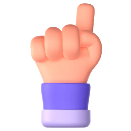 Attention Hand Gesture  3D Icon