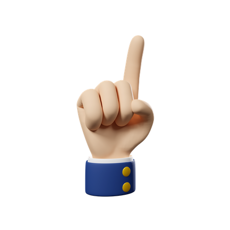 Attention Hand Gesture  3D Icon