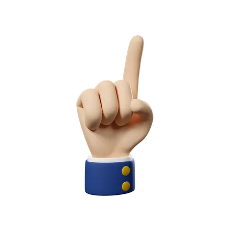 Attention Hand Gesture  3D Icon