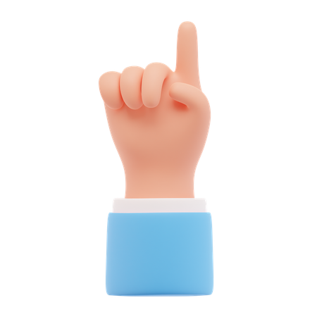 Attention hand gesture  3D Icon