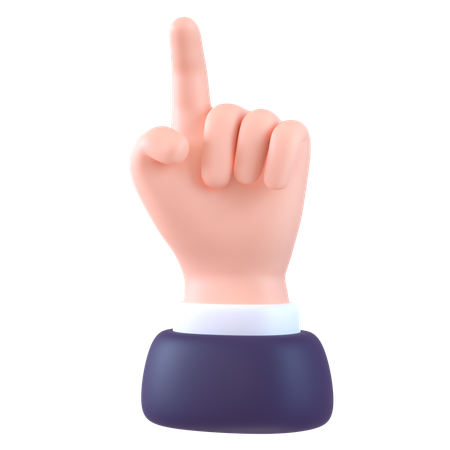 Attention Hand Gesture  3D Icon