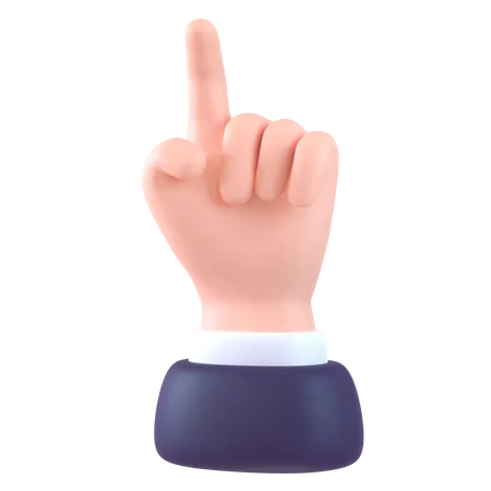 Attention Hand Gesture  3D Icon