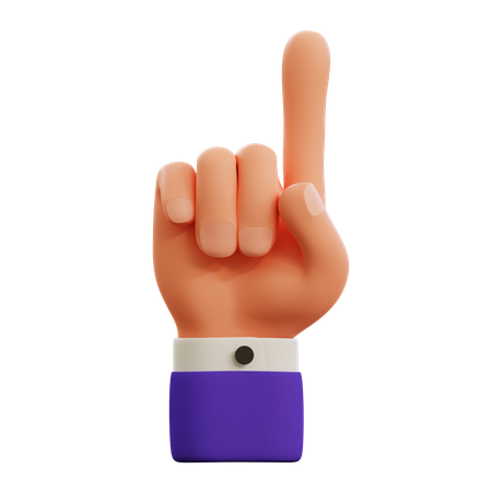 Attention hand gesture  3D Icon