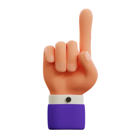 Attention hand gesture  3D Icon