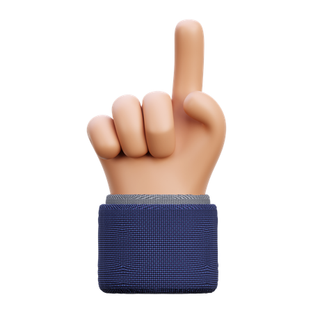 Attention hand gesture  3D Icon