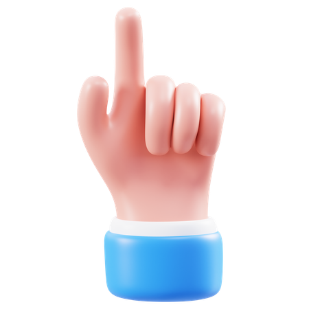 Attention Hand Gesture  3D Icon