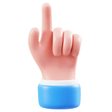 Attention Hand Gesture  3D Icon