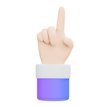 Attention Hand Gesture  3D Icon