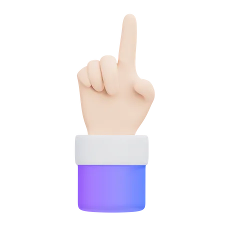 Attention Hand Gesture  3D Icon