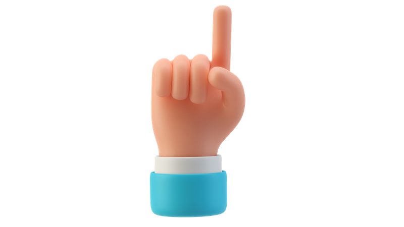 Attention hand gesture  3D Icon