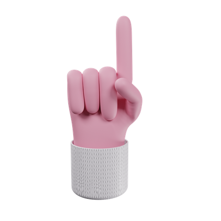 Attention hand gesture  3D Icon